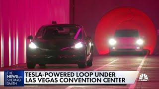 Inside Elon Musks underground loop tunnels in Las Vegas [upl. by Nnayllehs218]