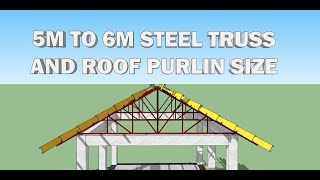 5M TO 6M SPAN STEEL TRUSS AND ROOF PURLIN SIZE [upl. by Anilrac]