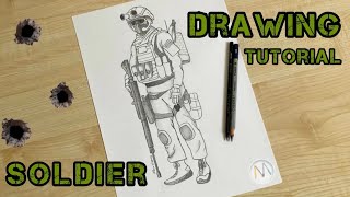 How to draw a soldier  How to draw a soldier special forces  Drawing tutorial [upl. by Gnad]