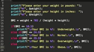 Programming in C Calculate BMI [upl. by Deane]