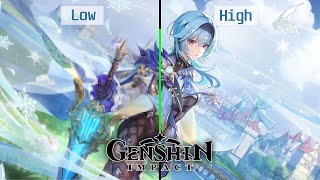 Genshin Impact 15 PC  Graphics Comparison  Low vs High [upl. by Tatia847]