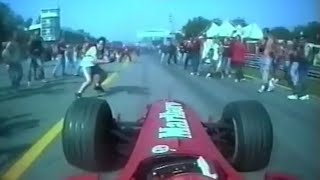 Schumacher somehow avoids hitting fans after track invasion Italy 2000 [upl. by Anderegg104]