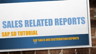 How to run Sales and distribution report in SAP SD [upl. by Eldrid]