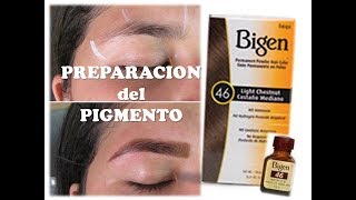 Pigmentación de Cejas con Bigen Preparación  Eyebrow Pigmentation with Bigen Preparation [upl. by Sitof]