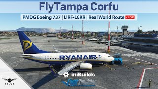 MSFS  FlyTampa Corfu  Real World Flight  PMDG 737 [upl. by Einnov]