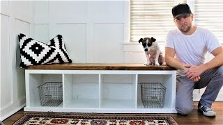 IKEA HACK  The Shiplapstyle Storage Bench [upl. by Olwen]