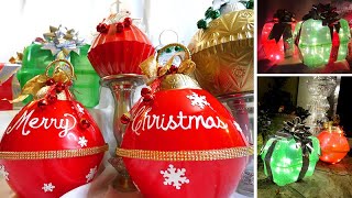 Large Colorful Outdoor Ornaments That Light Up  Dollar Tree DIY [upl. by Mooney]