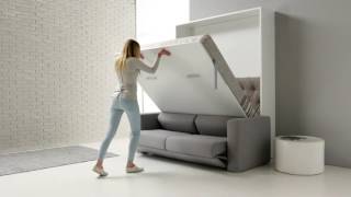 Pessotto reti  Alì with Sofa  Murphy bed with folding sofa [upl. by Epuladaug]