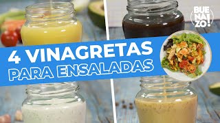 4 vinagretas para ensaladas  BUENAZO [upl. by Foskett345]