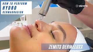 How to Perform Hydro Dermabrasion  Zemits DermeLuxx Treatment Protocol [upl. by Eloc]