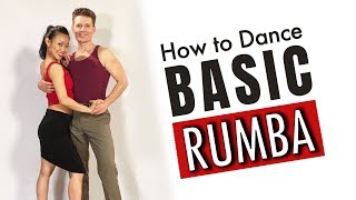 Basic RUMBA Step  Beginners Dance Tutorial [upl. by Olnek]