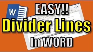 How To Create AWESOME Divider Lines in Microsoft Word Easy [upl. by Ennaillij]