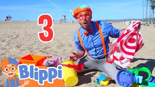 Blippi Visits The Beach and Learns Numbers  Educational Videos For Kids [upl. by Christenson]