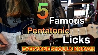 5 Famous Pentatonic Licks Everyone Should Know  With Tabs [upl. by Rekab]