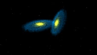 A Galactic Smash Hit Galaxy Collision Simulation [upl. by Esydnac]