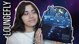 LOUNGEFLY YULE BALL Harry Potter Mini Backpack Review [upl. by Ibba760]