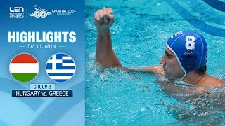 Hungary vs Greece Highlights  Group B  European Water Polo Championships 2024 [upl. by Suki]