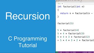 Recursion  C Programming Tutorial [upl. by Nahgrom]