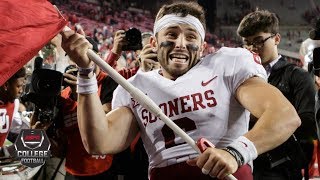 Baker Mayfield plants Oklahomas flag at midfield after Ohio State upset  College Football on ESPN [upl. by Emanuel]