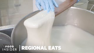 How Italian Burrata Cheese Is Made  Regional Eats [upl. by Kcam]