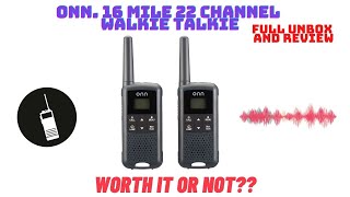 onn 16 Mile 22 Channel Walkie Talkie Unbox and Review [upl. by Hartzke]