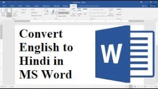 Convert English to Hindi in MS Word [upl. by Nytram]