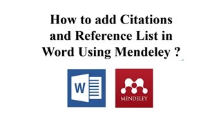 How to add Citations and Reference List in Word document using Mendeley [upl. by Ennaeerb]