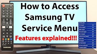 How to get into any Samsung TV Service Menu with Features EXPLANATION TV resetScreen test etc [upl. by Spiegel]