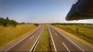 Serbian Air Force  Super Galeb G4 Extreme Low flying over Highway [upl. by Eskil]