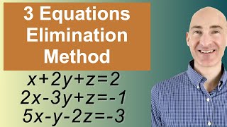 Solving Systems of 3 Equations Elimination [upl. by Bluh]