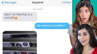 Creepy Text Messages STUCK Inside A Locker w Azzyland [upl. by Lightfoot]