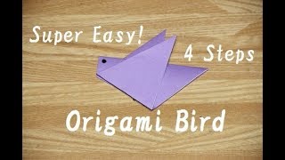 Super Easy Origami Bird Level 3 year old [upl. by Ardnod133]