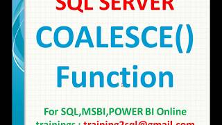 SQL Server Interview Question  Coalesce Function in SQL  SQL Coalesce function [upl. by Calypso]