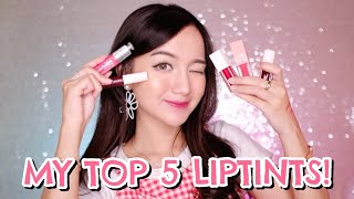 MY 5 TOP LIPTINTS BAHASA [upl. by Drof]