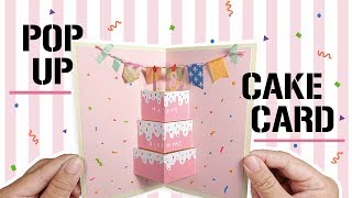 3分鐘卡片 立體蛋糕超簡單教學尺寸有錯請看留言  How to make easy popup cake card  安妮 手作吧 [upl. by Holtz]