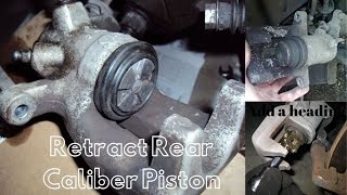 How to Retract Rear Caliper Piston [upl. by Dnalor972]