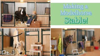 Making a Model Horse Stable Part 1  Miniature Schleich Barn Tutorial [upl. by Alecram]