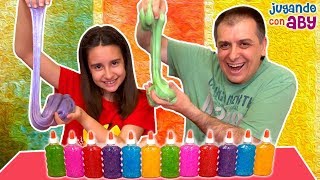 3 COLORS of GLUE SLIME CHALLENGE Slime con tres colores brillantes [upl. by Romain]