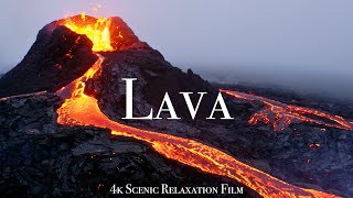 Volcano amp Lava 4K  Scenic Relaxation Film With Calming Music [upl. by Banerjee]