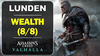 Lunden All Wealth Locations  GearAromor Chests  Assassins Creed valhalla [upl. by Schoening577]