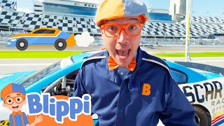 Blippi Becomes a NASCAR Racer Educational Videos for Toddlers [upl. by Henrion932]