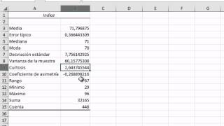 Función Análisis de Datos en Excel Estadiística Descriptiva [upl. by Eanal804]