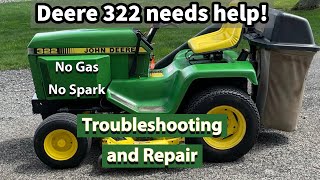 Troubleshooting and Repair John Deere 322 Tractor Got it running quick [upl. by Akinohs]