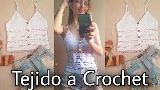 Blusa tejida a crochet de tirante a la moda Todas las tallas [upl. by Oneg]