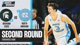 North Carolina vs Michigan State  Second Round NCAA tournament extended highlights [upl. by Atinrehs]