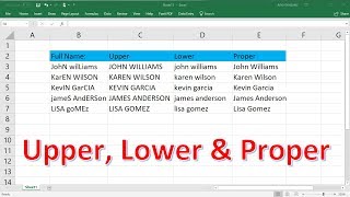 How To Change Letters From Lowercase to Uppercase In Excel [upl. by Atwekk]