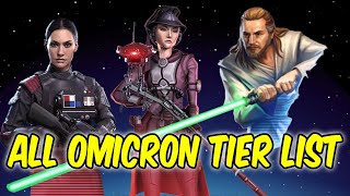 All Omicron Tier List SWGOH [upl. by Ermeena]