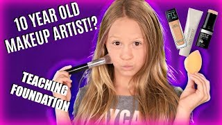 10 Year Old Kid Teaches Makeup Easy Foundation Routine Makeup Tutorial [upl. by Akcira]