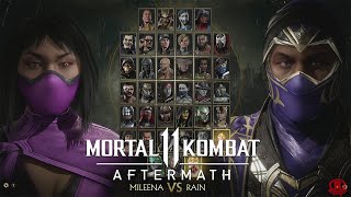 Mortal Kombat 11 Ultimate  All Characters  DLC RamboMileenaRain Updated [upl. by Rayle]