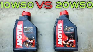 Motul 10w50 VS Motul 20w50 Engine Oil Review [upl. by Yelrebma]